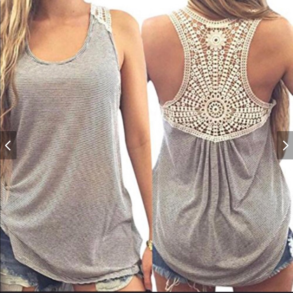 NWOT Overmal Lace Racerback Tank Top
